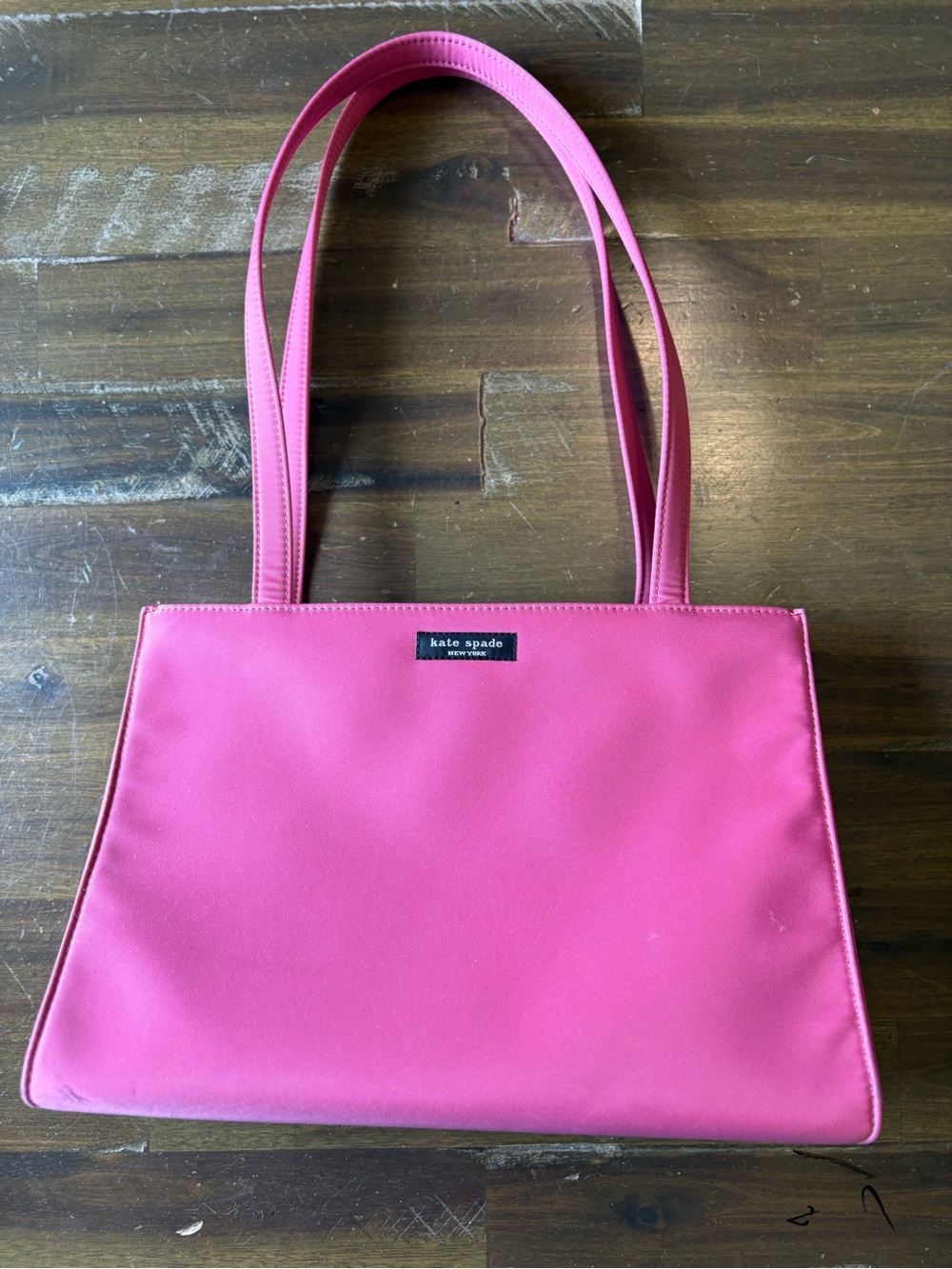 Vintage Kate Spade Pink Nylon Shoulder Bag Icon Sam Barbie Y2K Logo Coquette